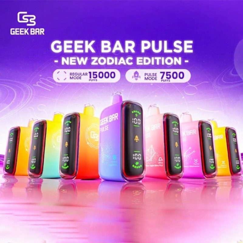 GEEK BAR PULSE 15000 Puffs 小火箭拋棄式電子煙 一次性霧化棒/可充電/側面LED現顯示/多種模式調節|煙潮商城